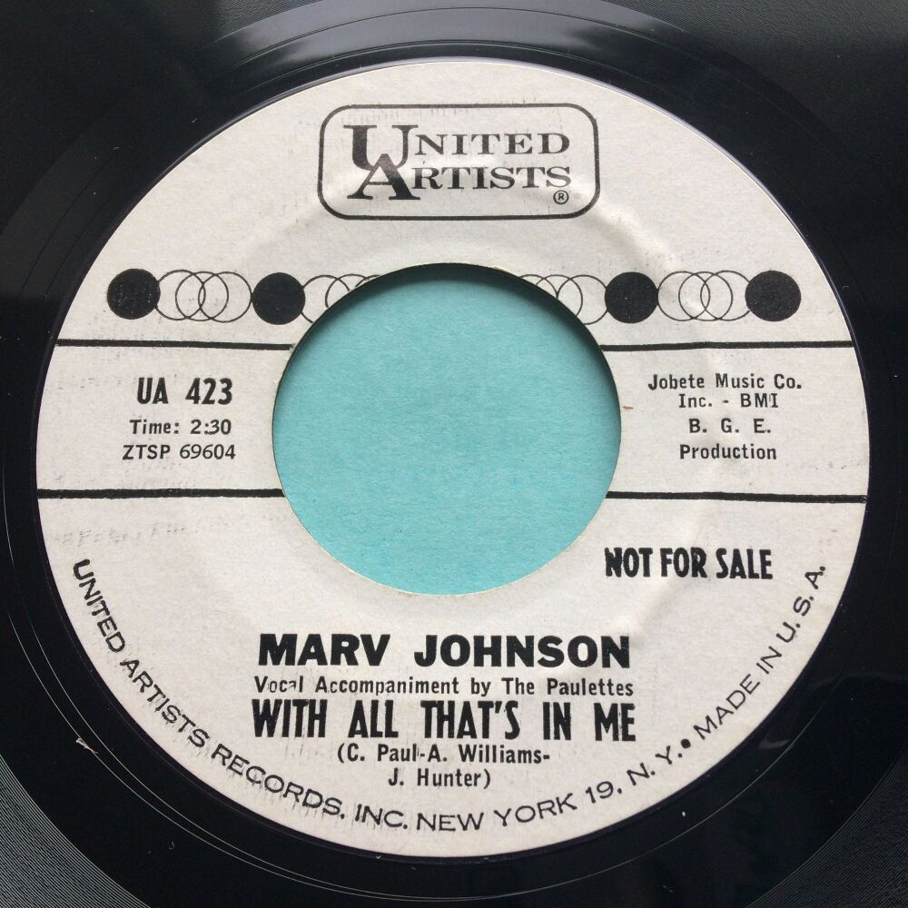 Marv Johnson - With all that's in me b/w Magic mirror - United Artists prom