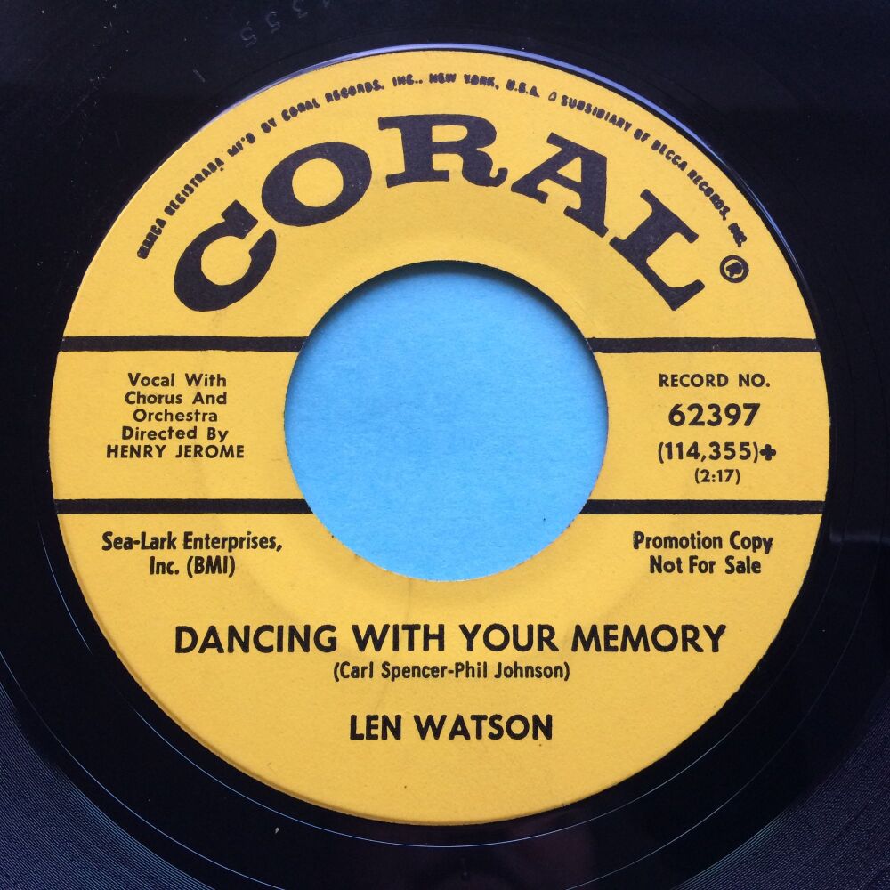 Len Watson - Dancing with your memory - Coral promo - Ex