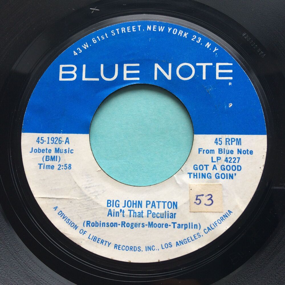 Big John Patton - Ain't that peculiar b/w Amanda - Blue Note - VG+