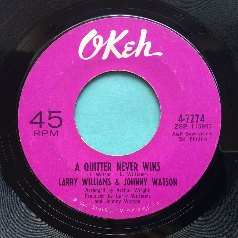 Larry Williams & Johnny Watson - A quitter never wins - Okeh - VG+
