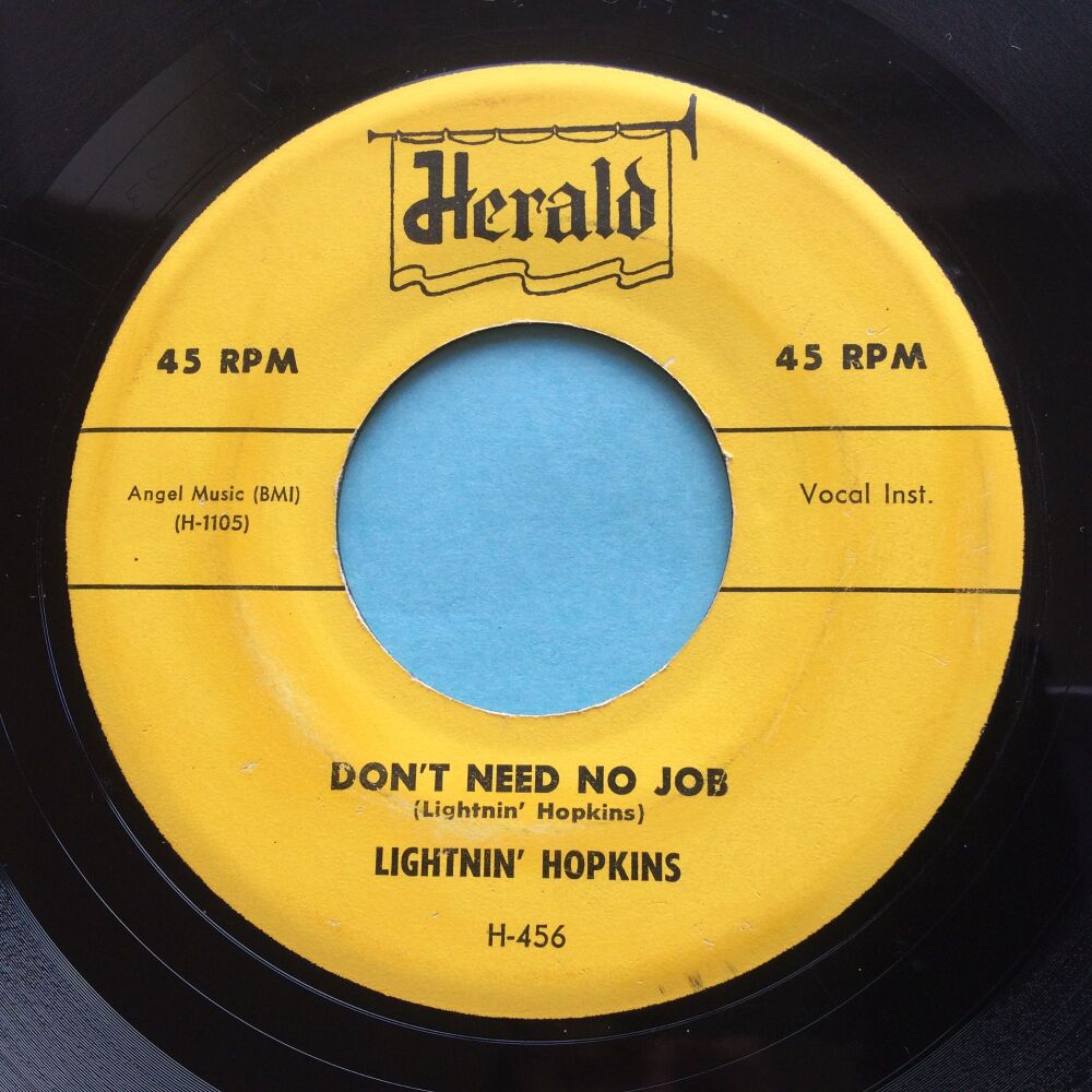 Lightnin Hopkins - Don't need no job - Herald - VG+