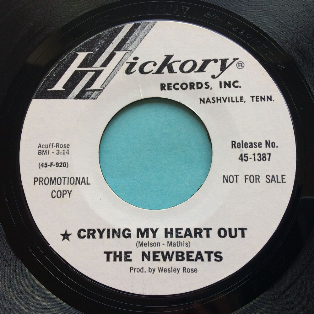 The Newbeats - Crying my heart out b/w Short on love - Hickory promo - Ex