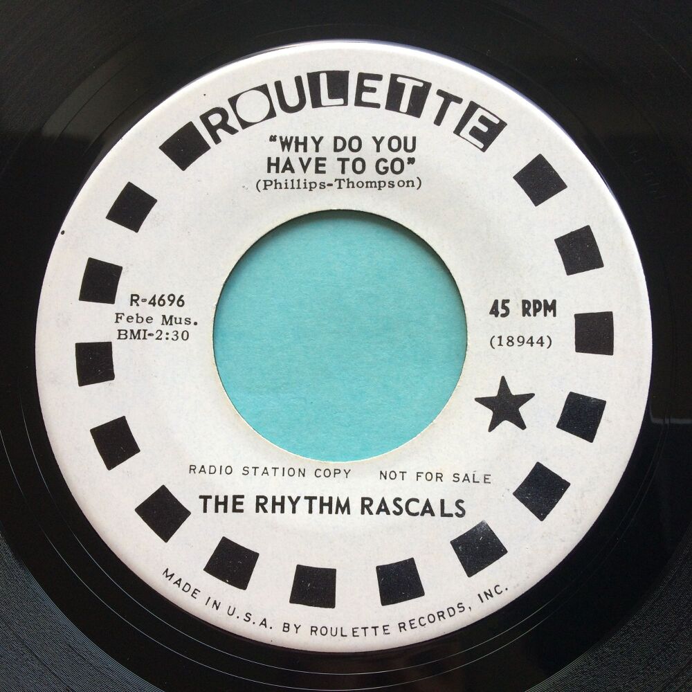 Rhythm Rascals - Why do you have to go b/w Girl by my side - Roulette promo - Ex-