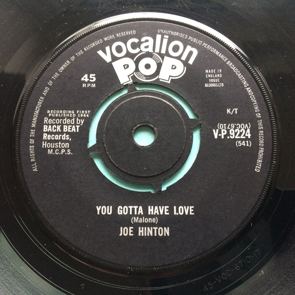 Joe Hinton - You gotta have love - U.K. Vocalion Pop - Ex-