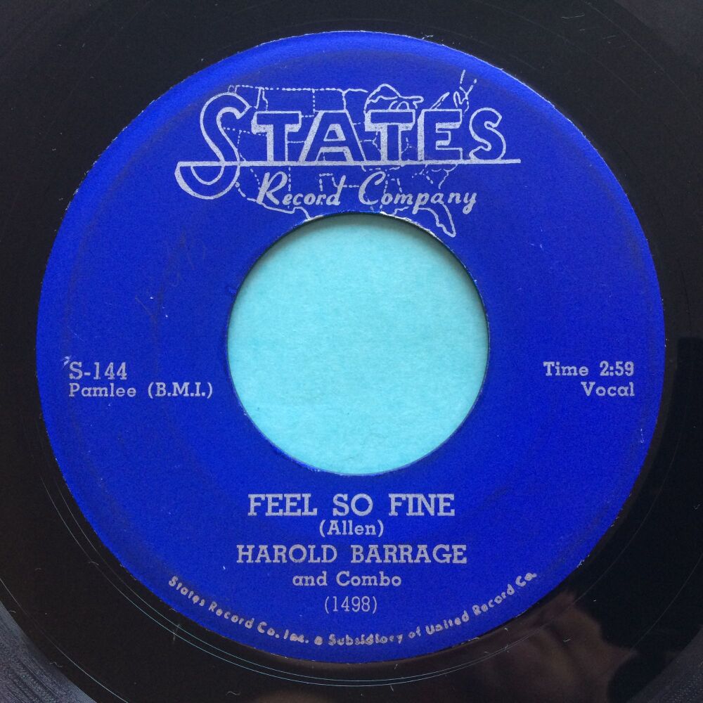 Harold Barrage - Feel so fine - States - VG+
