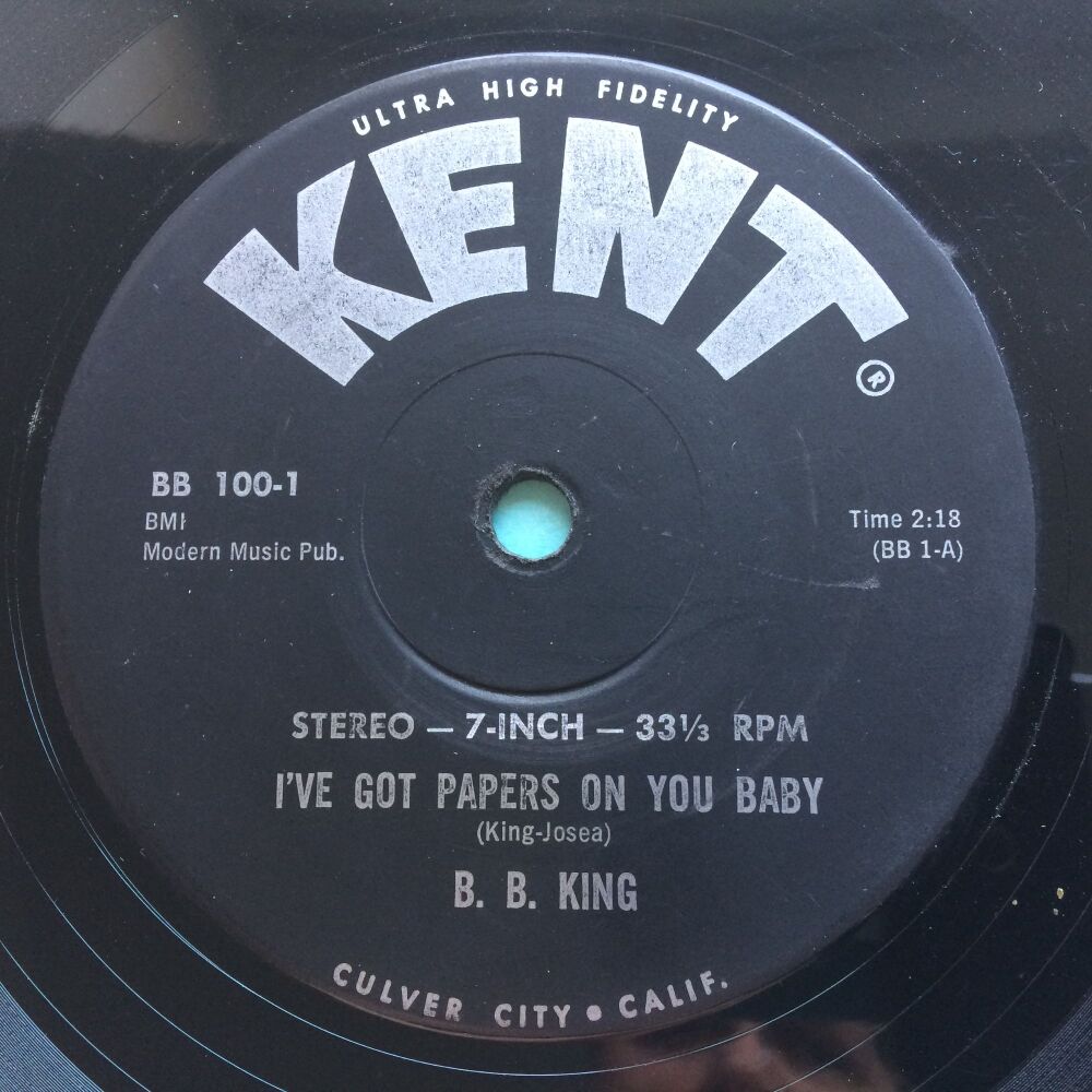 B.B. King - I've got papers on you baby - Kent ( 33rpm 7" ) - Ex-