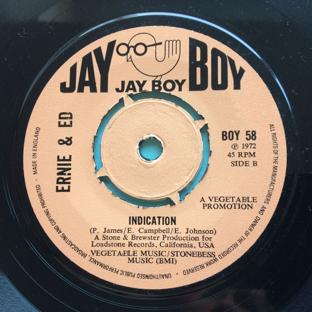 Ernie & Ed - Indication b/w Beautiful World - UK Jay Boy - Ex