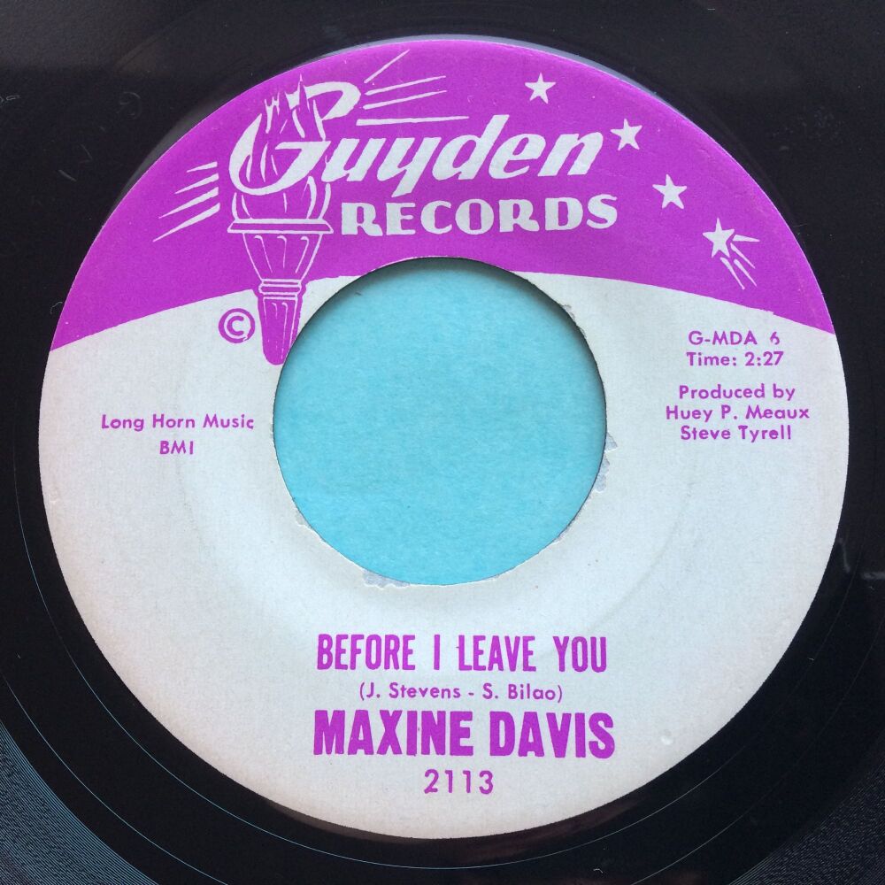 Maxine Davis - Before I leave you b/w I really got it bad for my baby - Guyden - Ex-