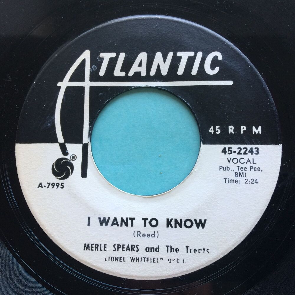 Merle Spears - I want to know - Atlantic promo - Ex