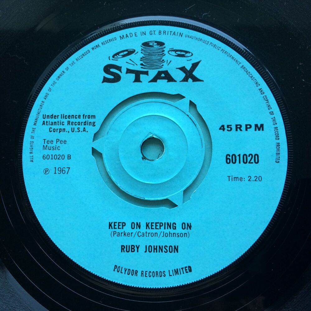 Ruby Johnson - Keep on keeping 0n - UK Stax - Ex