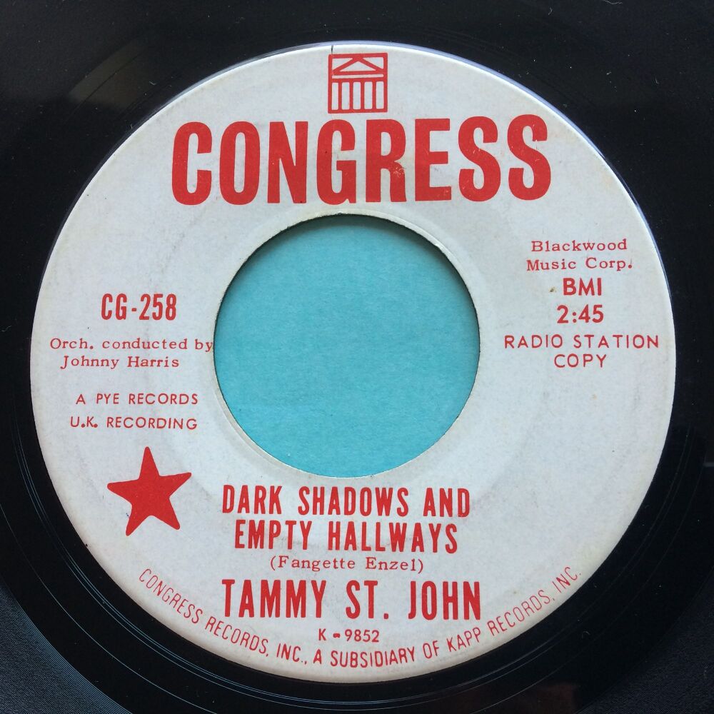 Tammy St John - Dark shadows and empty hallways b/w I mustn't cry - Congress promo - Ex- (wol)