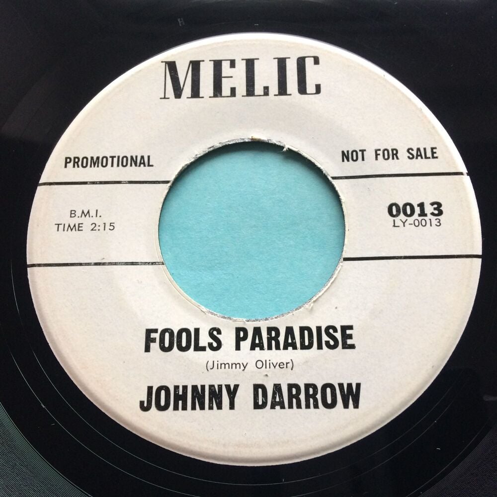 Johnny Darrow - Fools paradise b/w Miracle - Melic promo - VG+