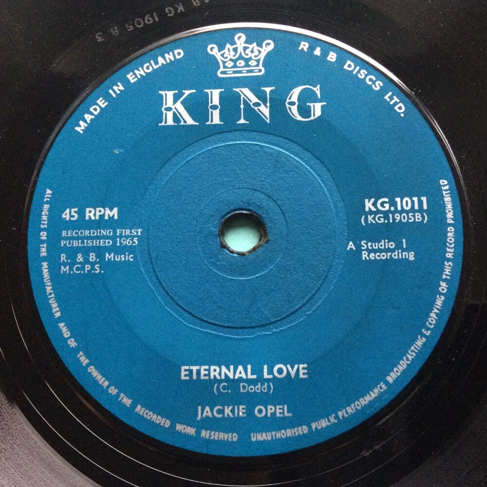 Jackie Opel - Eternal love b/w Cry me a river - U.K. King - Ex-