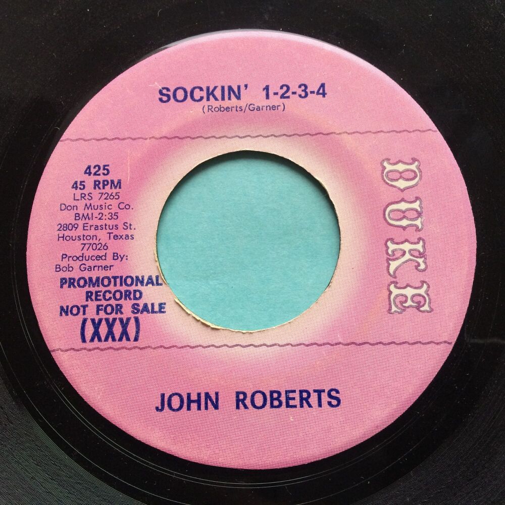John Roberts - Sockin' 1-2-3-4 b/w Sophisticated Funk - Duke promo - Ex-