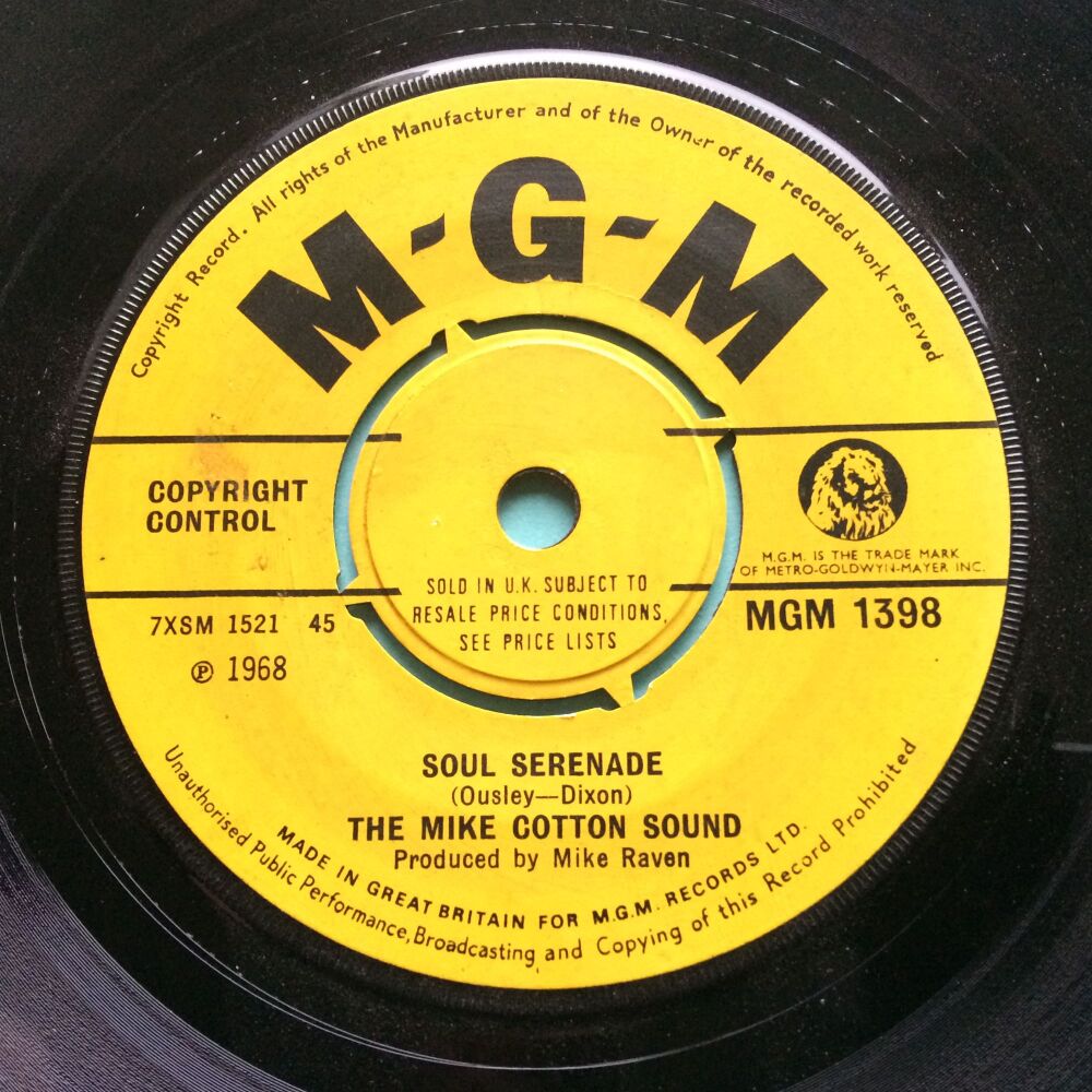 Mike Cotton Sound - Soul Serenade - U.K. MGM - VG+