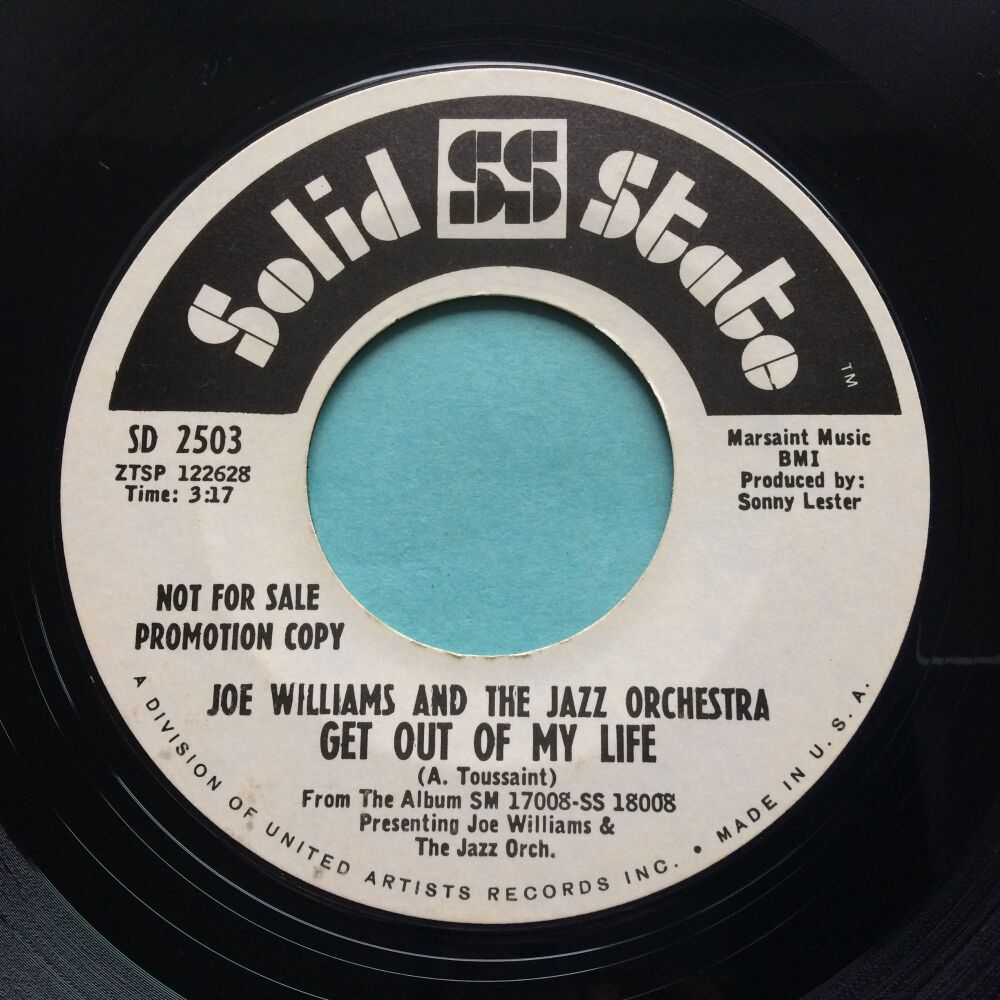 Joe Williams & The Jazz Orch - Get out my life woman b/w Hallelujah - Solid State promo - Ex