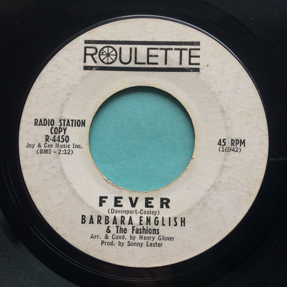 Barbara English - Fever b/w Bad news - Roulette promo - VG plays VG+