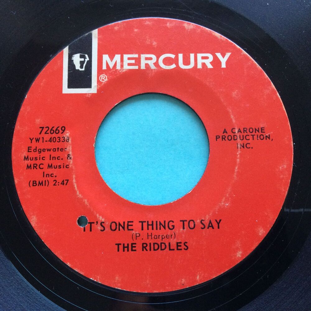 Riddles - It's one thing to say - Mercury - VG+