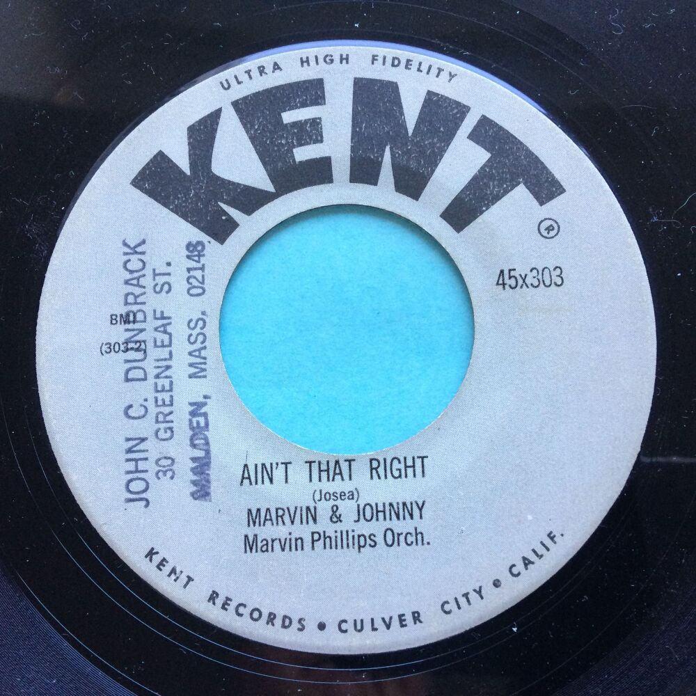 Marvin & Johnny - Ain't that right - Kent - VG+