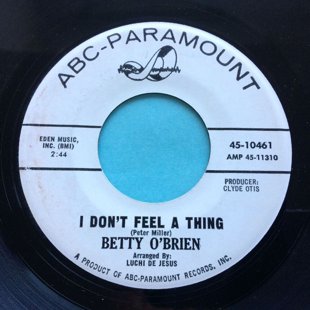 Betty O'Brien - I don't feel a thing b/w You can't stop me - ABC promo -