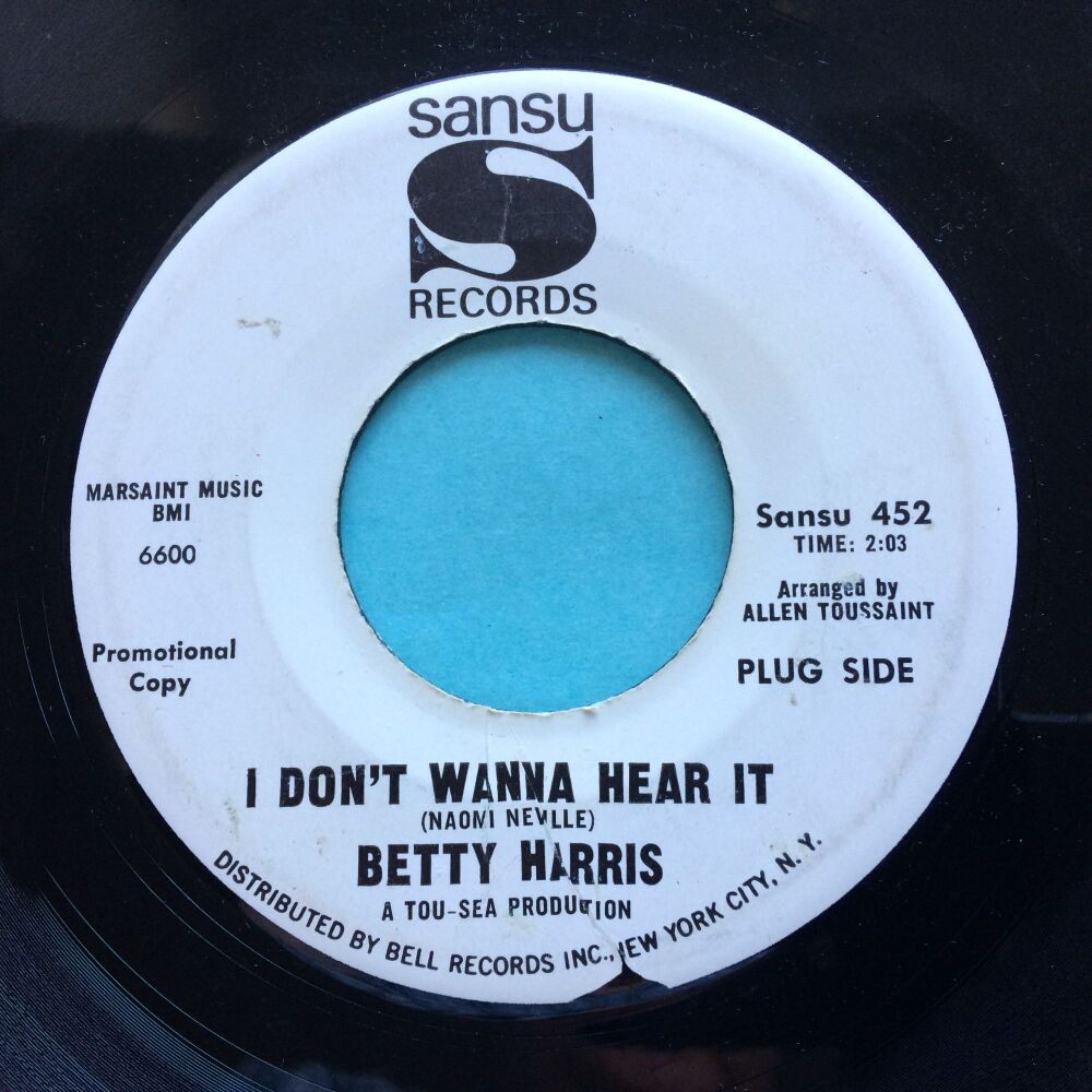 Betty Harris - I don't wanna hear it - Sansu promo - VG+