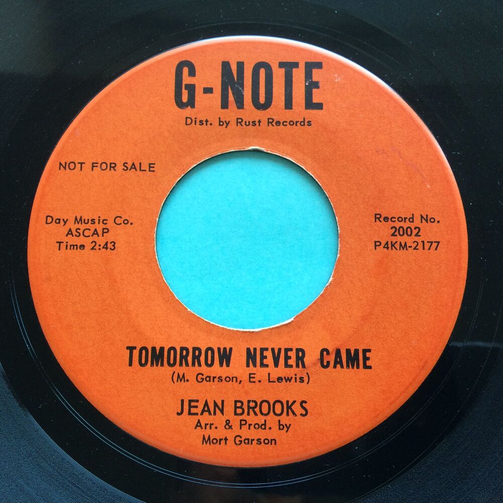 Jean Brooks - Tomorrow never came b/w Losing - G-Note Promo - Ex
