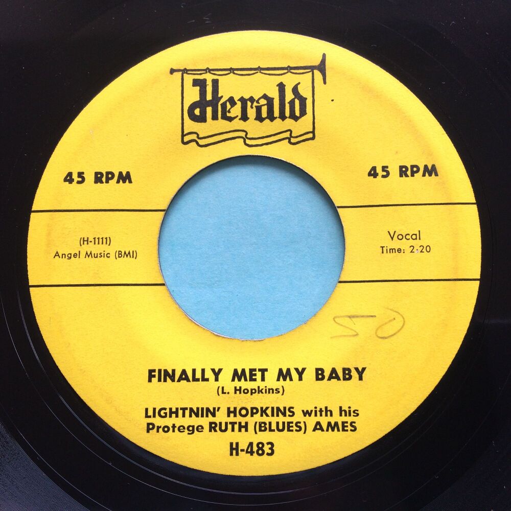 Lightnin Hopkins with Ruth Ames - Finally met my baby - Herald - VG