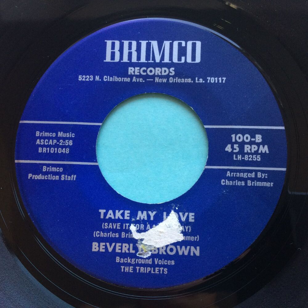 Beverly Brown - Take my love b/w Don't break my heart - Brimco - VG+