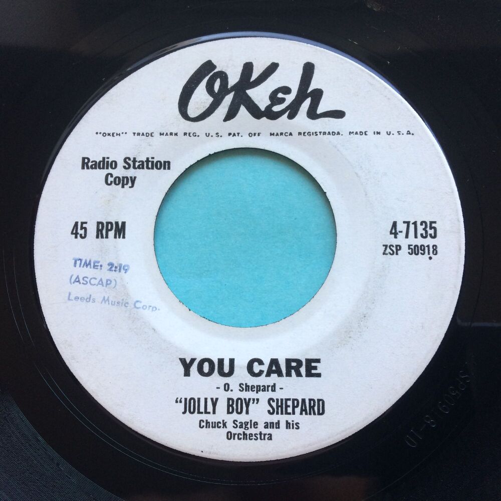 Jolly "Boy" Shepard - You care b/w Low down dirty shame - Okeh promo - VG+