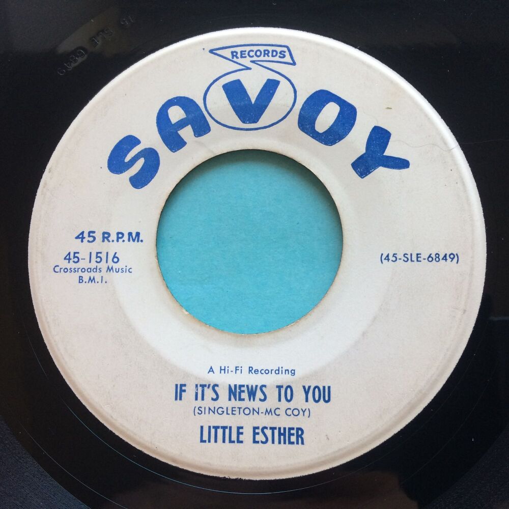 Little Esther - If it's news to you baby - Savoy promo - VG+