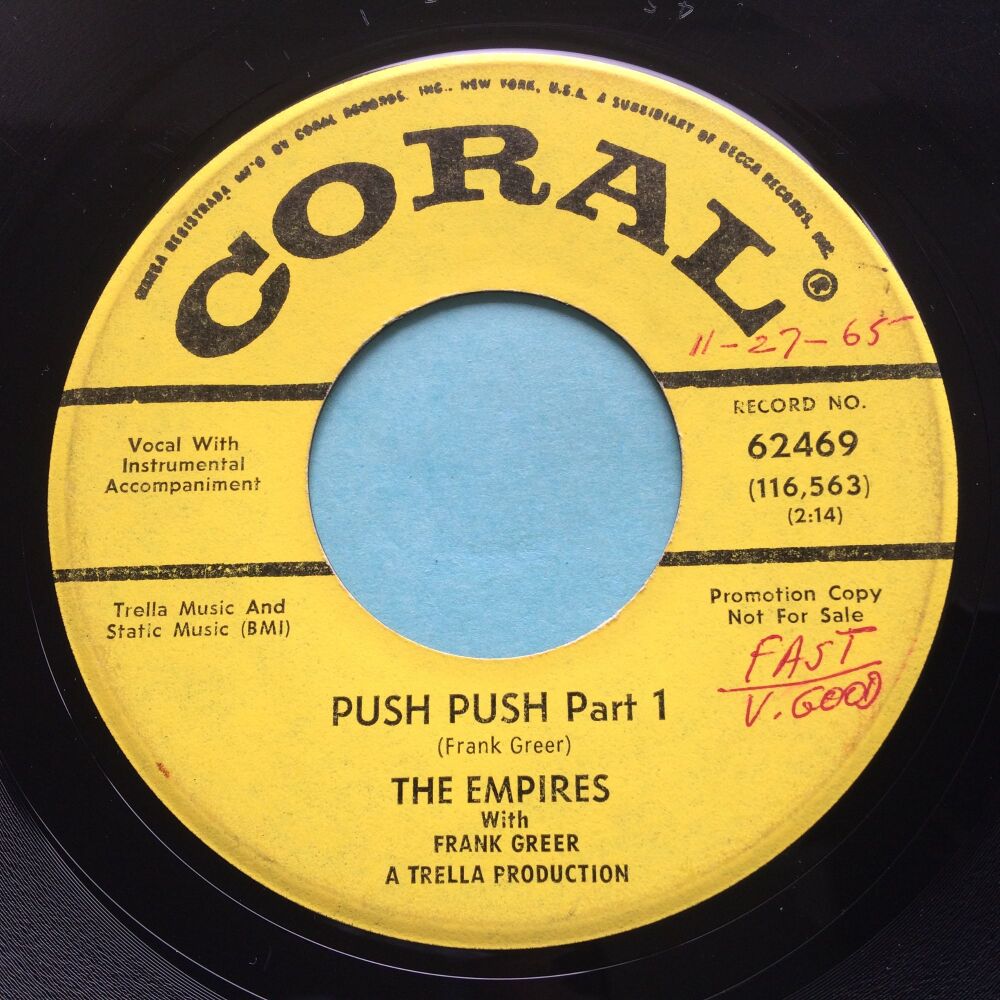 Empires - Push push Pt1 b/w Pt2 - Coral promo - VG+