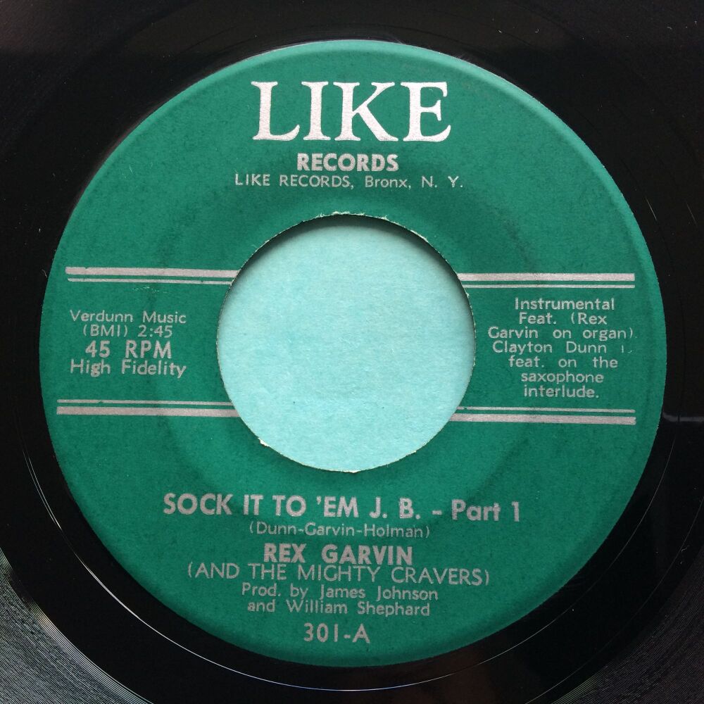 Rex Garvin & The Mighty Cravers - Sock it to 'em J.B. - Pt1 b/w Pt2 - Like - Ex-