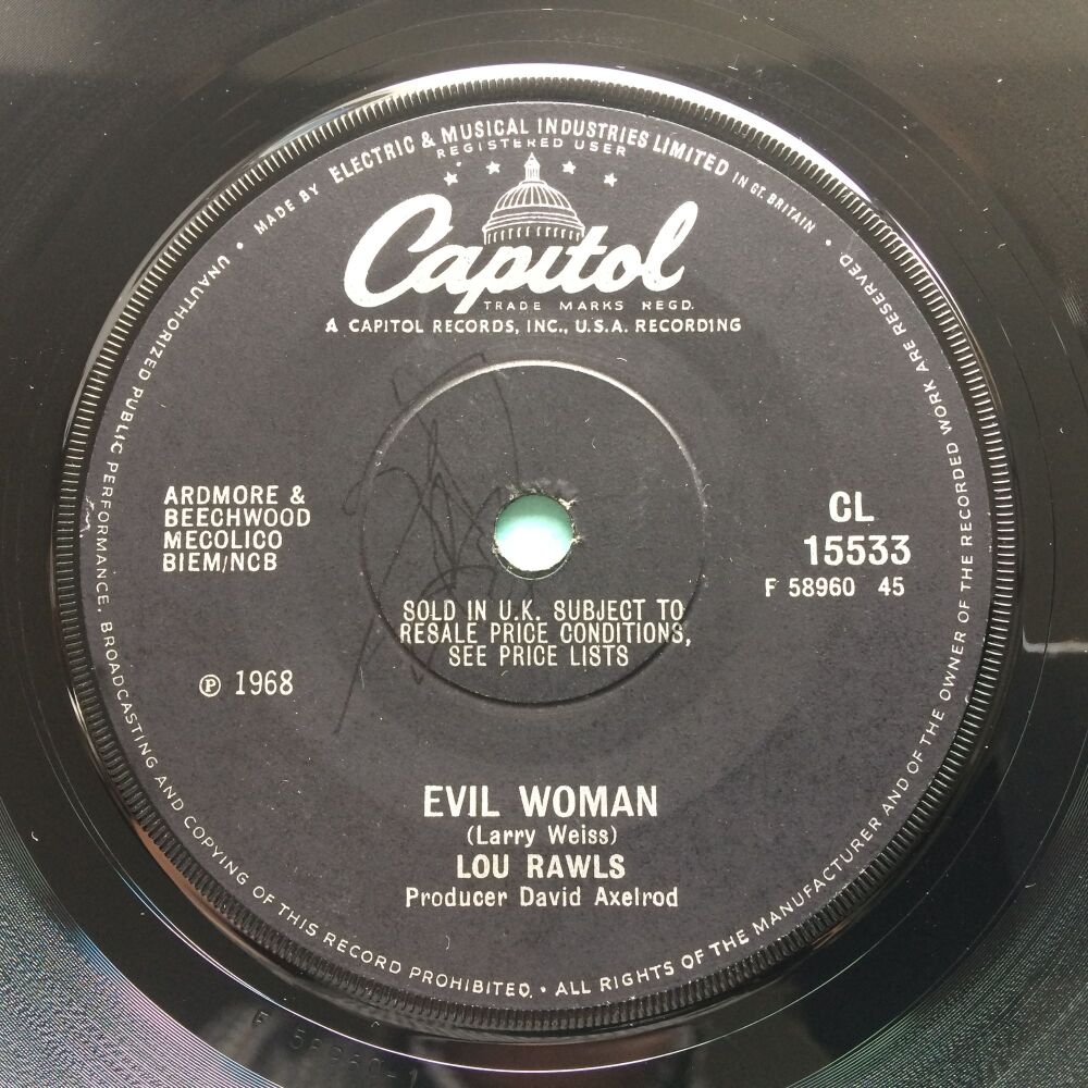 Lou Rawls - Evil woman - UK Capitol - Ex-