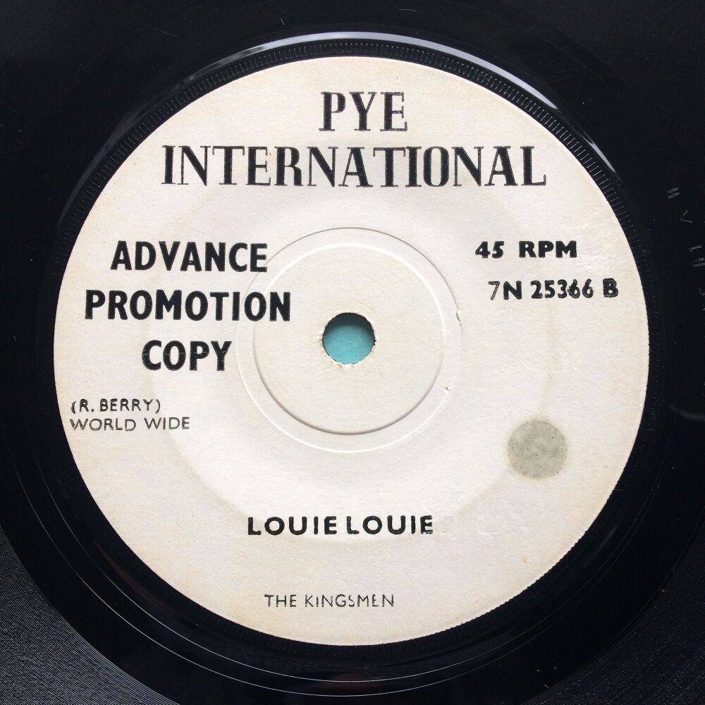 Kingsmen - Louie Louie b/w Little Latin Lupe Lu - UK Pye International demo - VG+