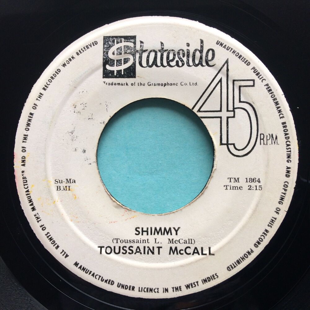 Toussaint McCall - Shimmy - Stateside (Jamaican) - VG+ (edge warp nap)
