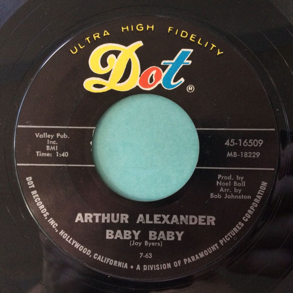 Arthur Alexander - Baby baby b/w Pretty girls everywhere - Dot - VG+