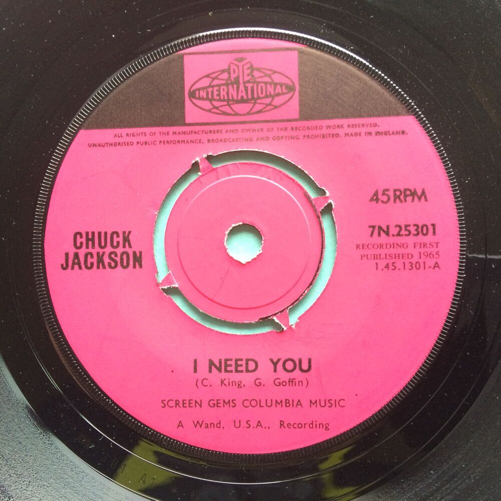 Chuck Jackson - I need you - UK Pye International - Ex