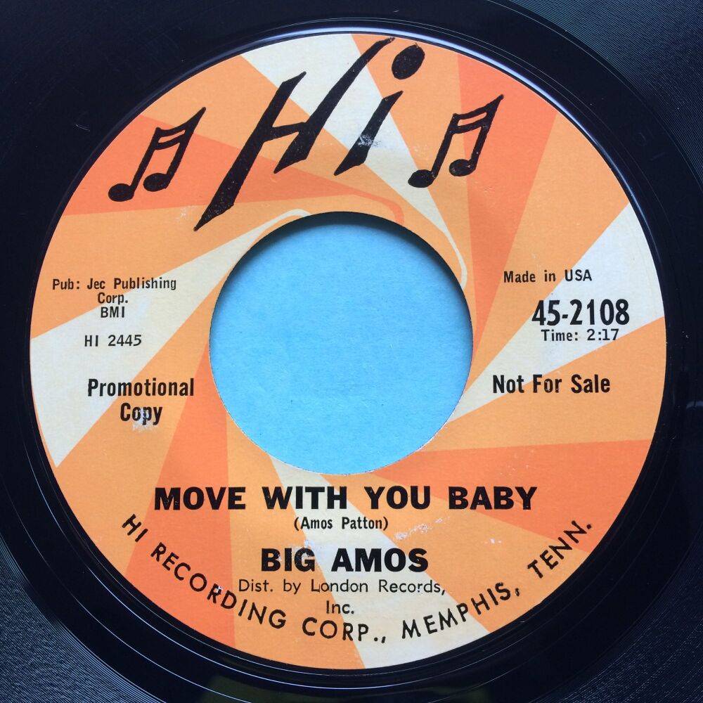 Big Amos - Move with me baby b/w He won't bite twice - Hi promo - Ex