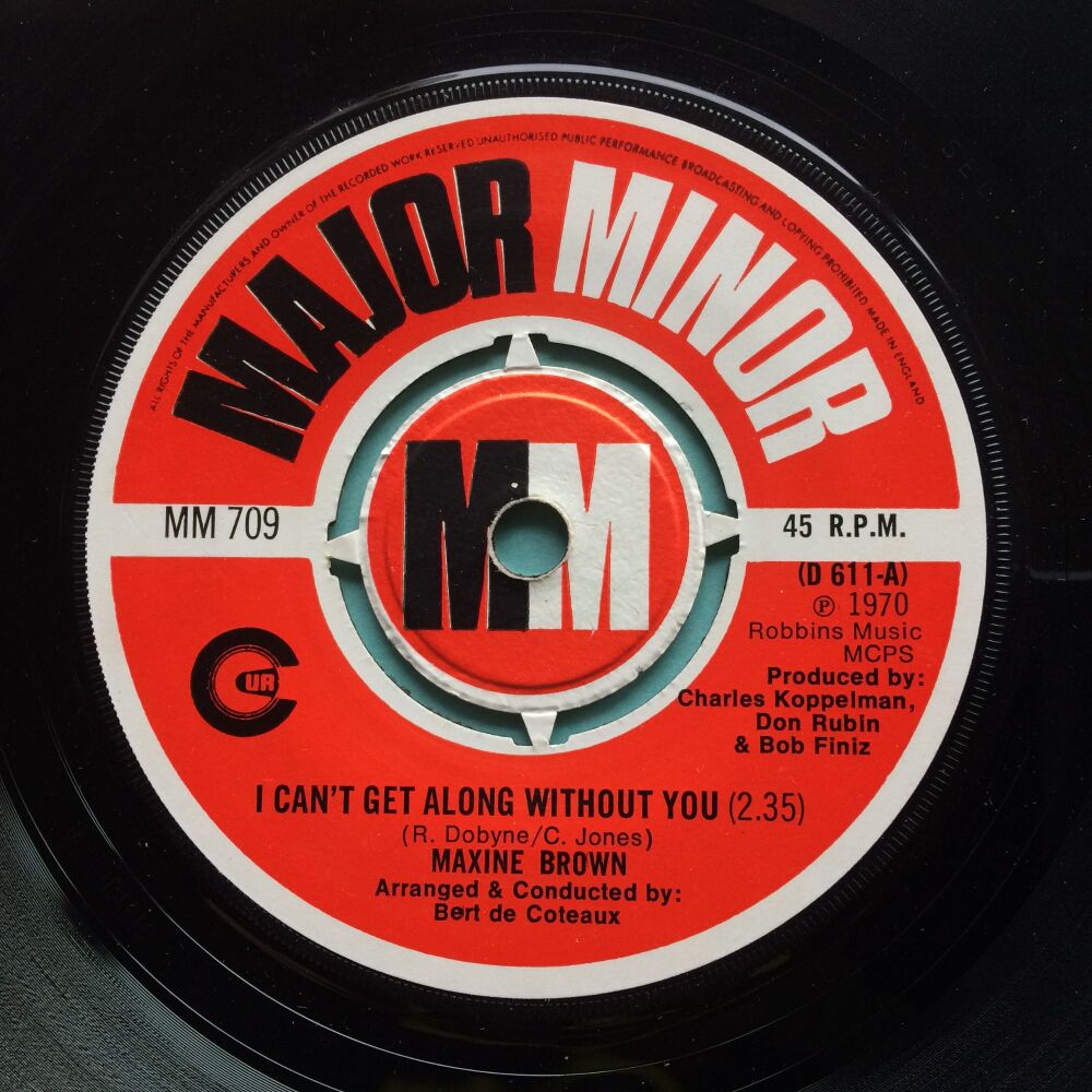 Maxine Brown ‎– I Can't Get Along Without You - U.K. Major Minor - Ex