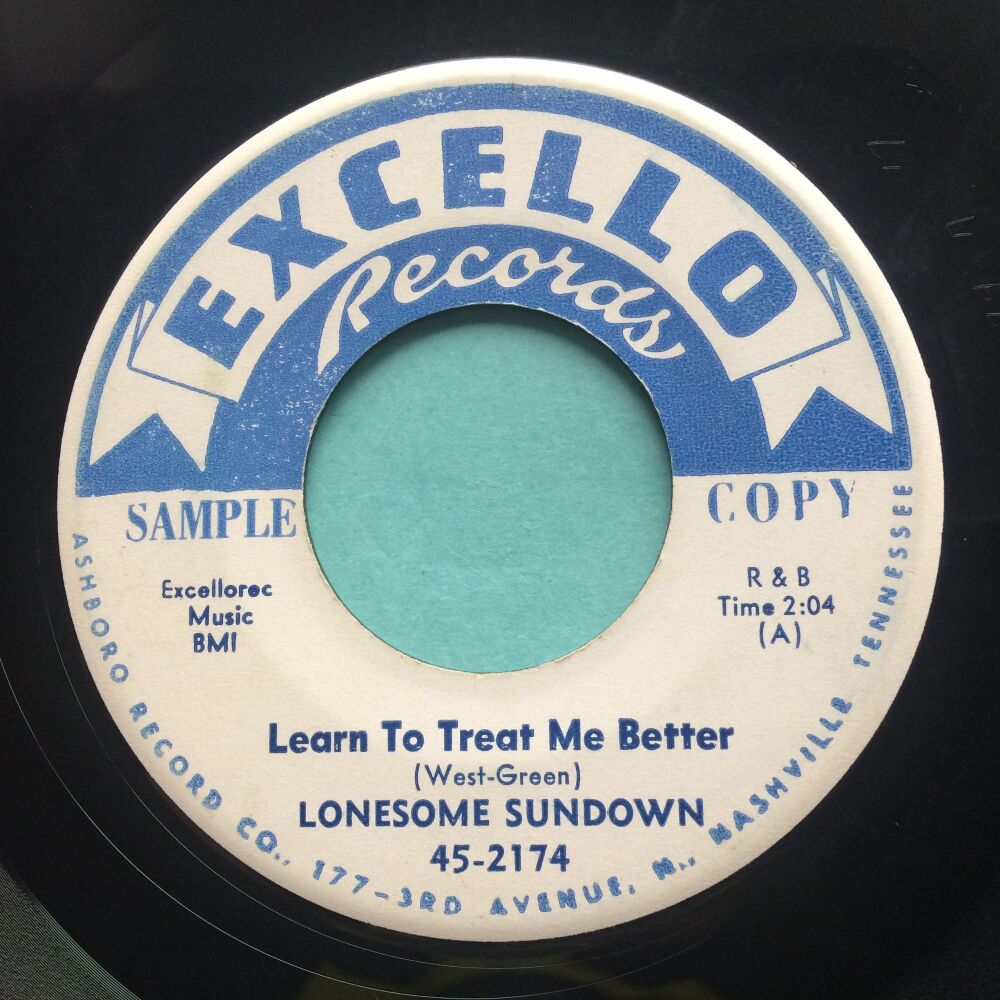 Lonesome Sundown - Learn to treat me better - Excello promo - VG+