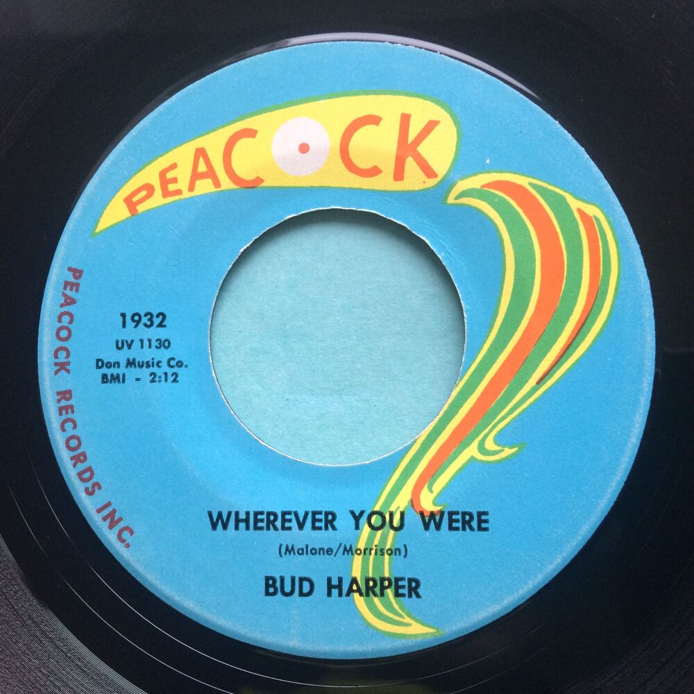 Bud Harper - Wherever you were b/w Let it rain - Peacock - Ex