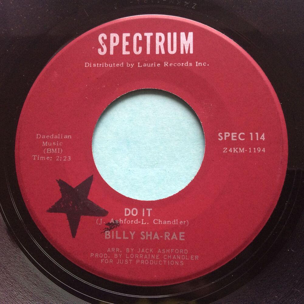 Billy Sha-rae - Do it b/w Crying Clown - Spectrum - Ex
