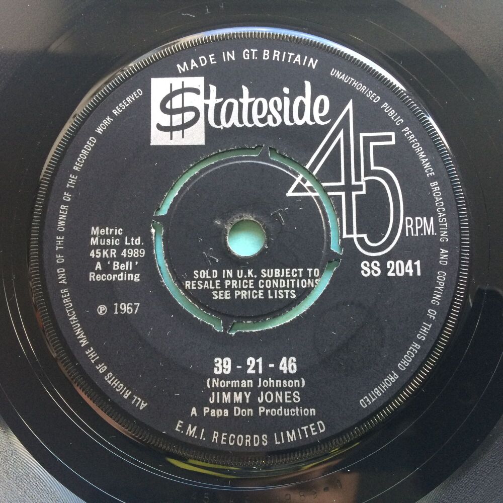 Jimmy Jones ‎– 39-21-46 - U.K. Stateside - Ex