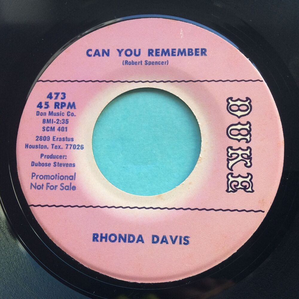 Rhonda Davis - Can you remember - Duke promo - NM