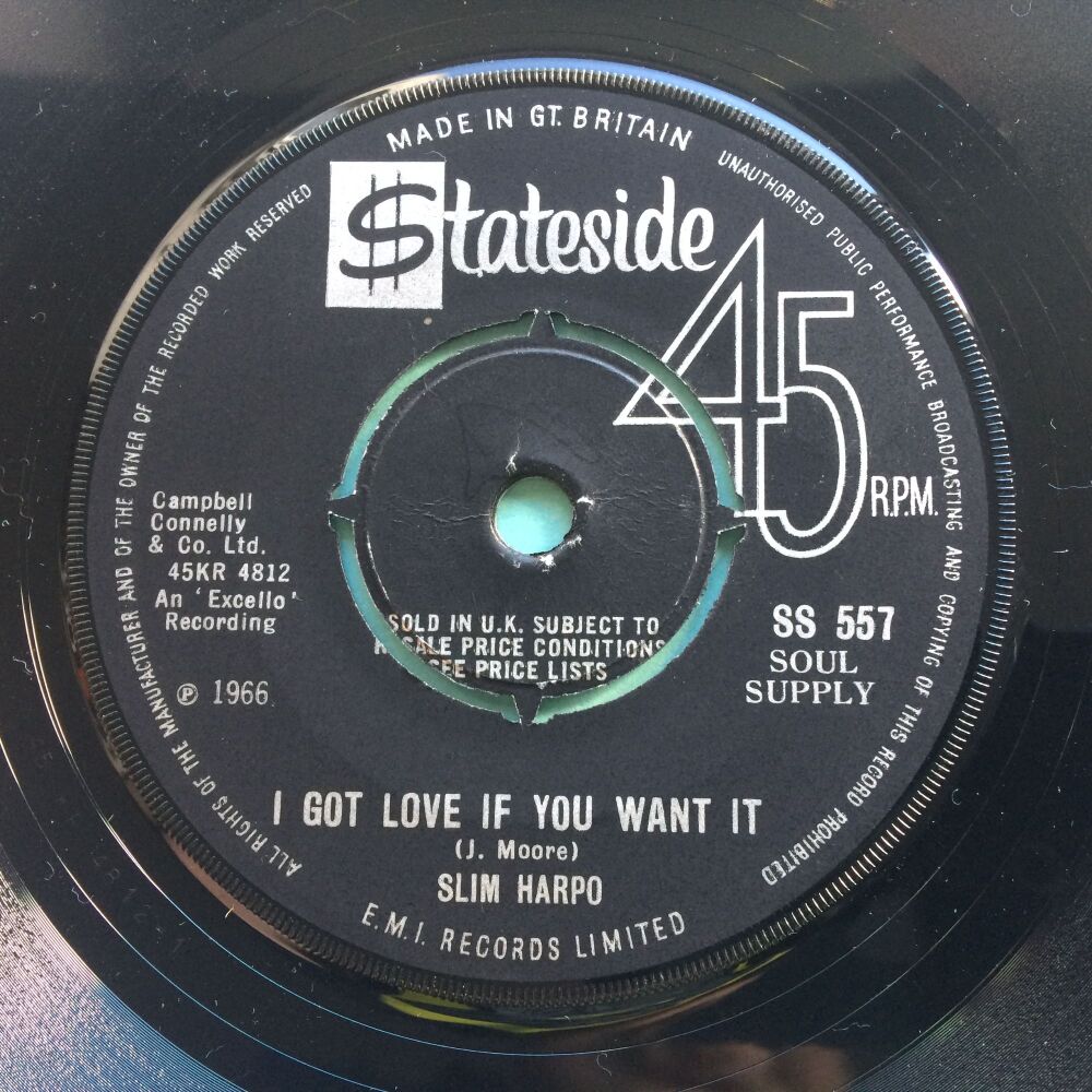 Slim Harpo - I got love if you want it b/w I'm a king bee - U.K. Stateside - Ex