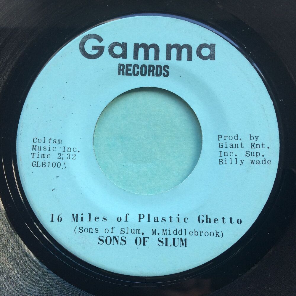 Sons Of Slum ‎- 16 Miles Of Plastic Ghetto b/w The Push And Pull - Gamma - Ex-