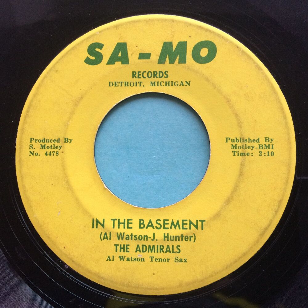 Admirals - In the basement b/w  Lucy's Mood - SA-MO - Multiple light surface marks with plenty of gloss, both sides play decent VG+ .Check soundfiles