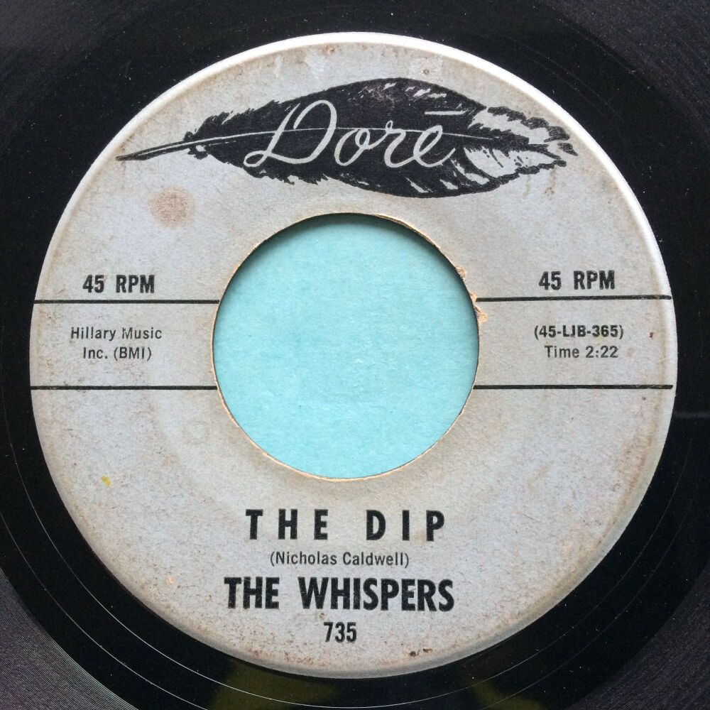 Whispers - The dip - Dore - Moderate surface wear with light marks/scuffs, plays well with occasional light background noise - muisc overpowers.