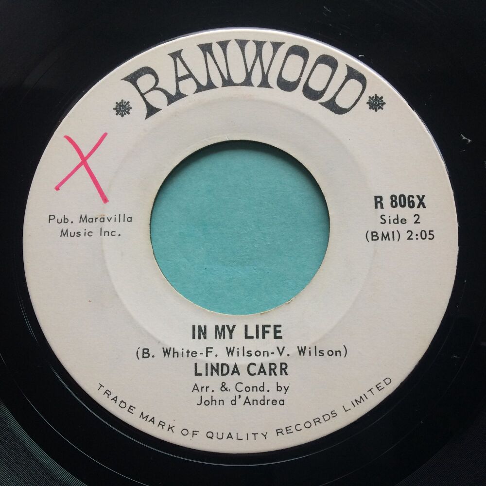 Linda Carr - In my life b/w I Feel Love Comin' On - Ranwood promo - Ex-