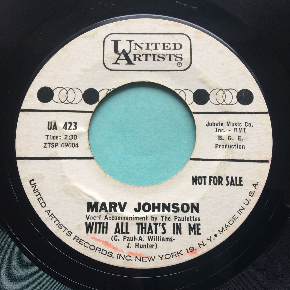 Marv Johnson - With all that's in me b/w Magic Mirror - UA promo - VG+